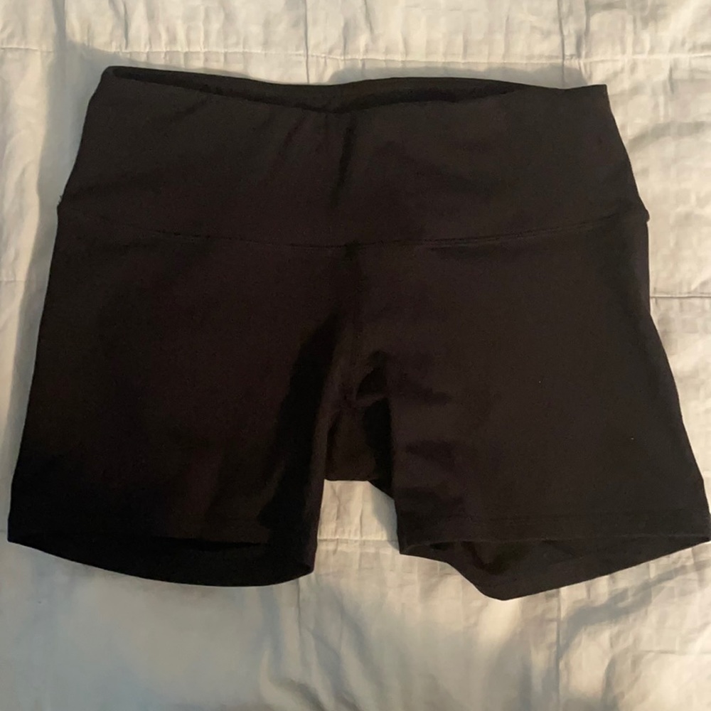 Black lifting or running shorts